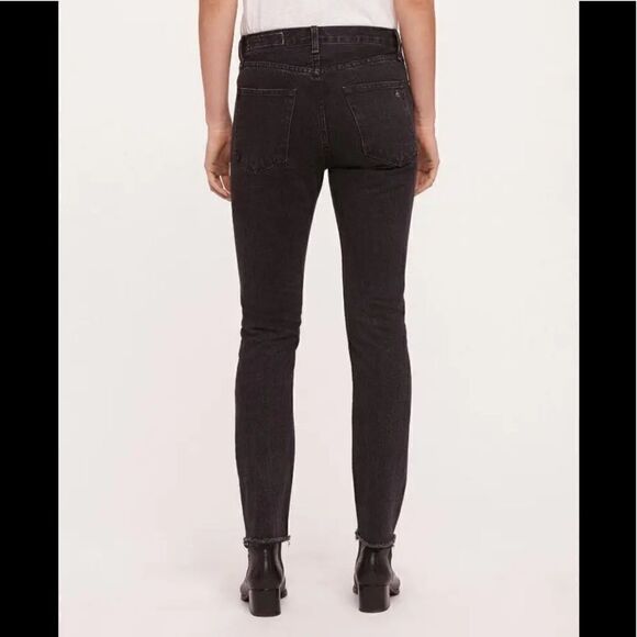 Rag & Bone High Rise Skinny Jeans Black Bone 24 - Picture 6 of 11